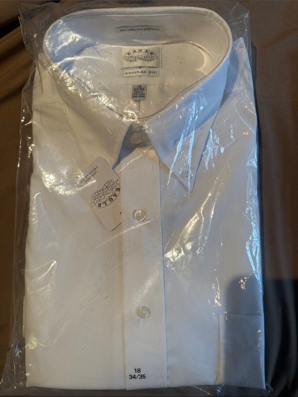 American Eagle Outfitters White pinpoint Button-Down Dress Shirt 18/34-35